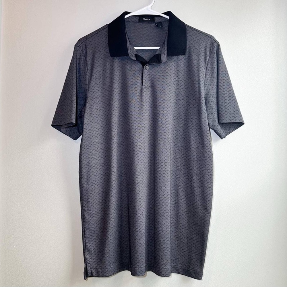 Theory Charcoal Polo with Black Collar